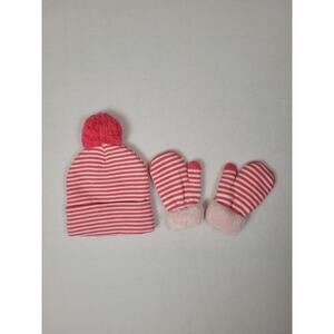 Maylisacc Toddler Knit Pom Pom Hat And Mittens Set Fleece Lined One Size